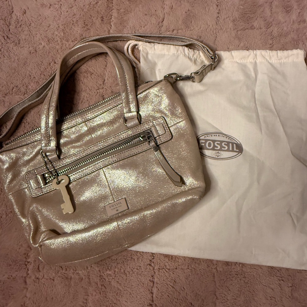 Fossil Dawson metallic satchel